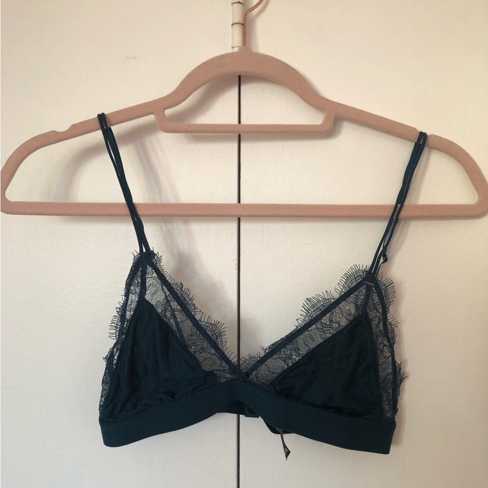 NWT Out From Under UO Urban Outfitters eyelet lace bralette dark teal size M